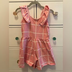 Monica & Andy Flowy Romper Pink White Stripe Size 8